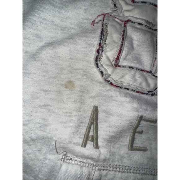 Women’s Aeropostale Hoodie Sweatshirt Gray 87 Logo Pullover Size Large 18x22 - Picture 4 of 5